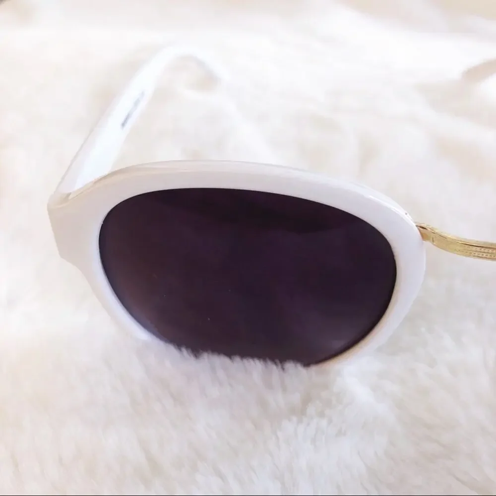 Mya White Round Fashion Sunglasses